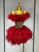 Sexy Strapless Red Mesh Two Pieces Set Singer Nightlcub Party Stage Outfit Photo Shoot 2025 Prom Gown Luxury Birthday Dresses